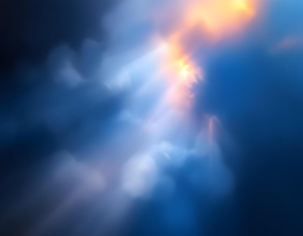 Dramatic Sky Clouds with Blue and Orange Hues Abstract View photo