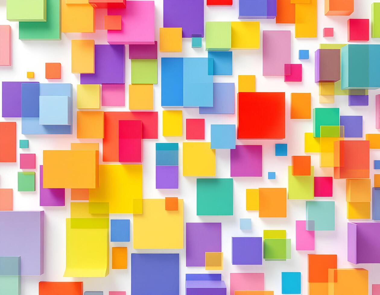 Colorful Abstract Background with Floating Rectangular Shapes on White Surface photo