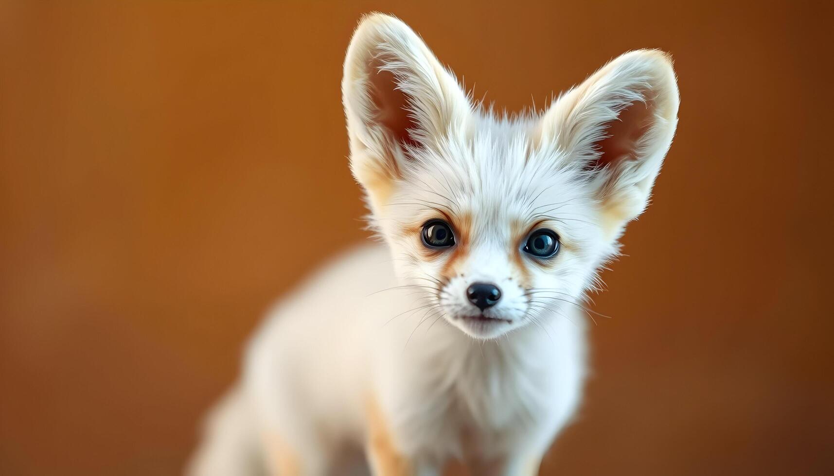 Adorable Fennec Fox Puppy Portrait with Large Ears and Curious Eyes photo