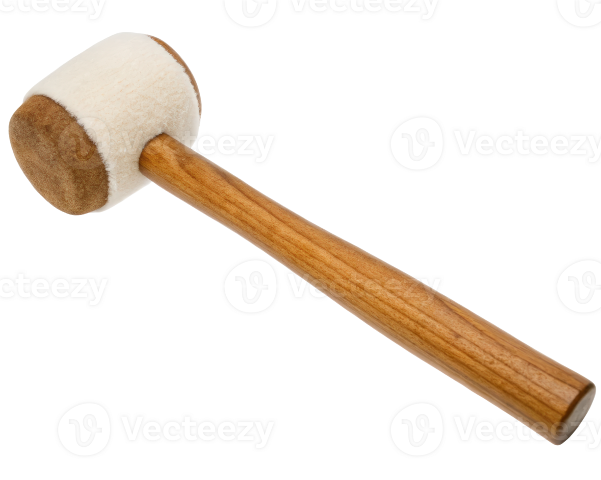 Wooden Mallet with Soft Padded Head on a transparent background png