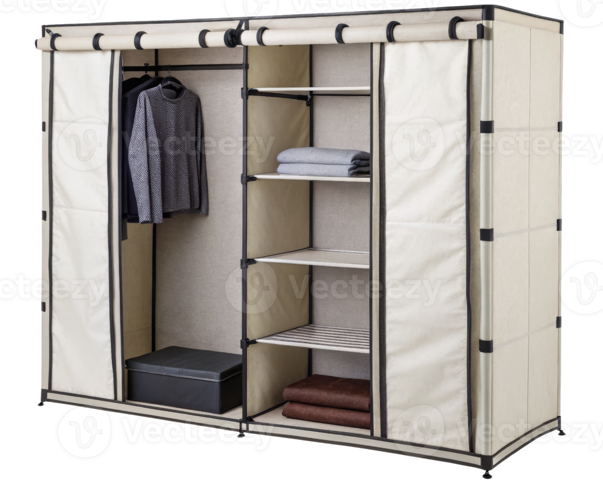 Portable fabric wardrobe on a transparent background png