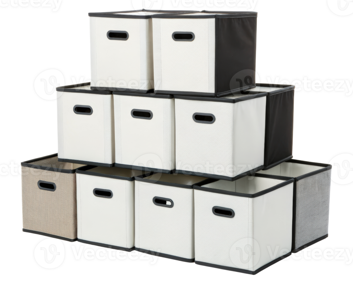 Set of fabric storage cubes on a transparent background png