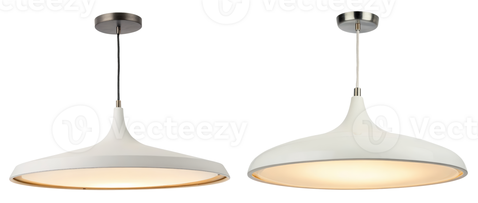Pair of modern pendant lights on a transparent background png