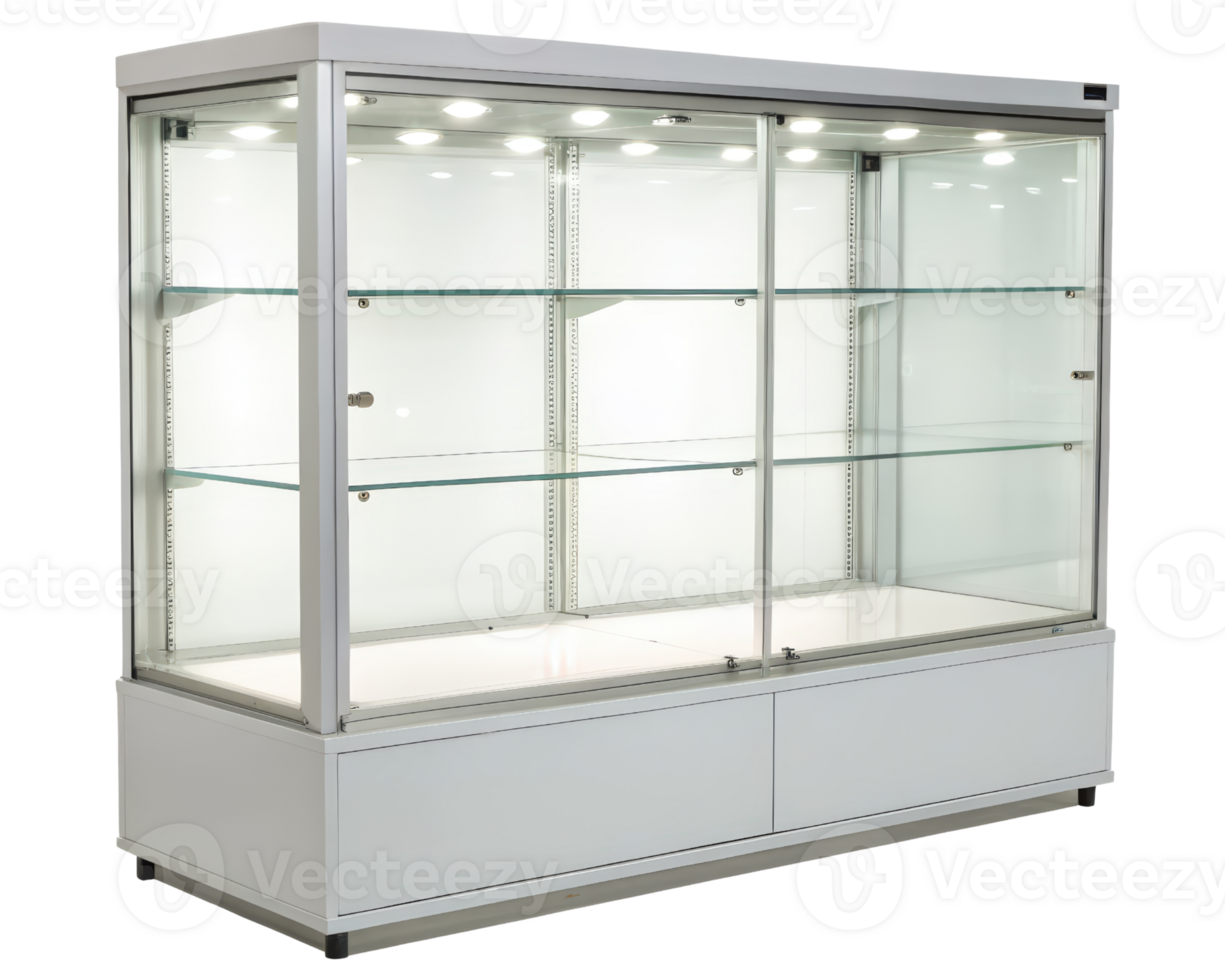 Glass display case on a transparent background png