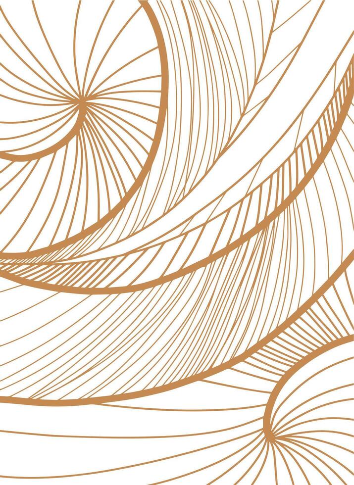 Abstract line art style background. Modern Japanese design. Outline hand drawn illustration. vector