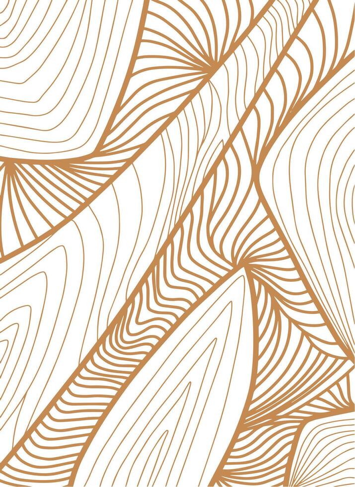 Abstract line art background. Modern simple Japanese design. Outline hand drawn illustration. vector