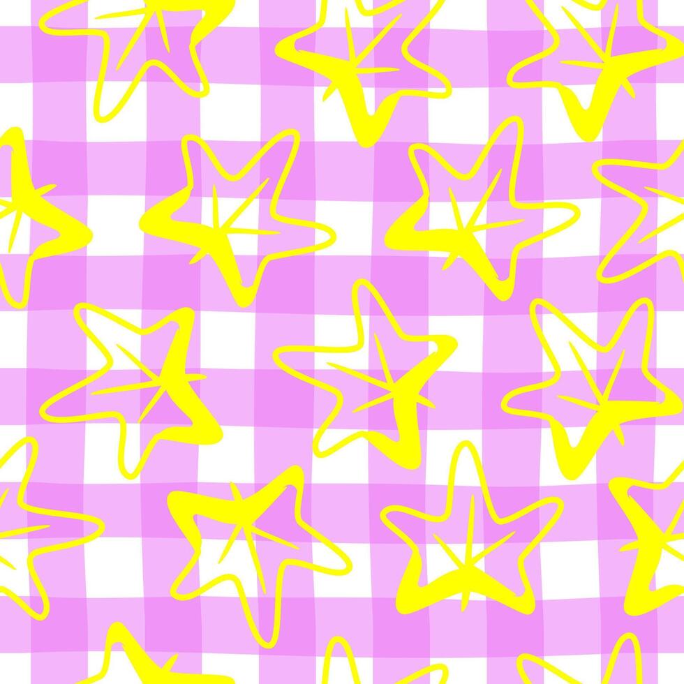 Seamless pattern with maple leaves shape. Simple doodle background with leaf silhouette. Fabric print template, cute wallpaper design. vector