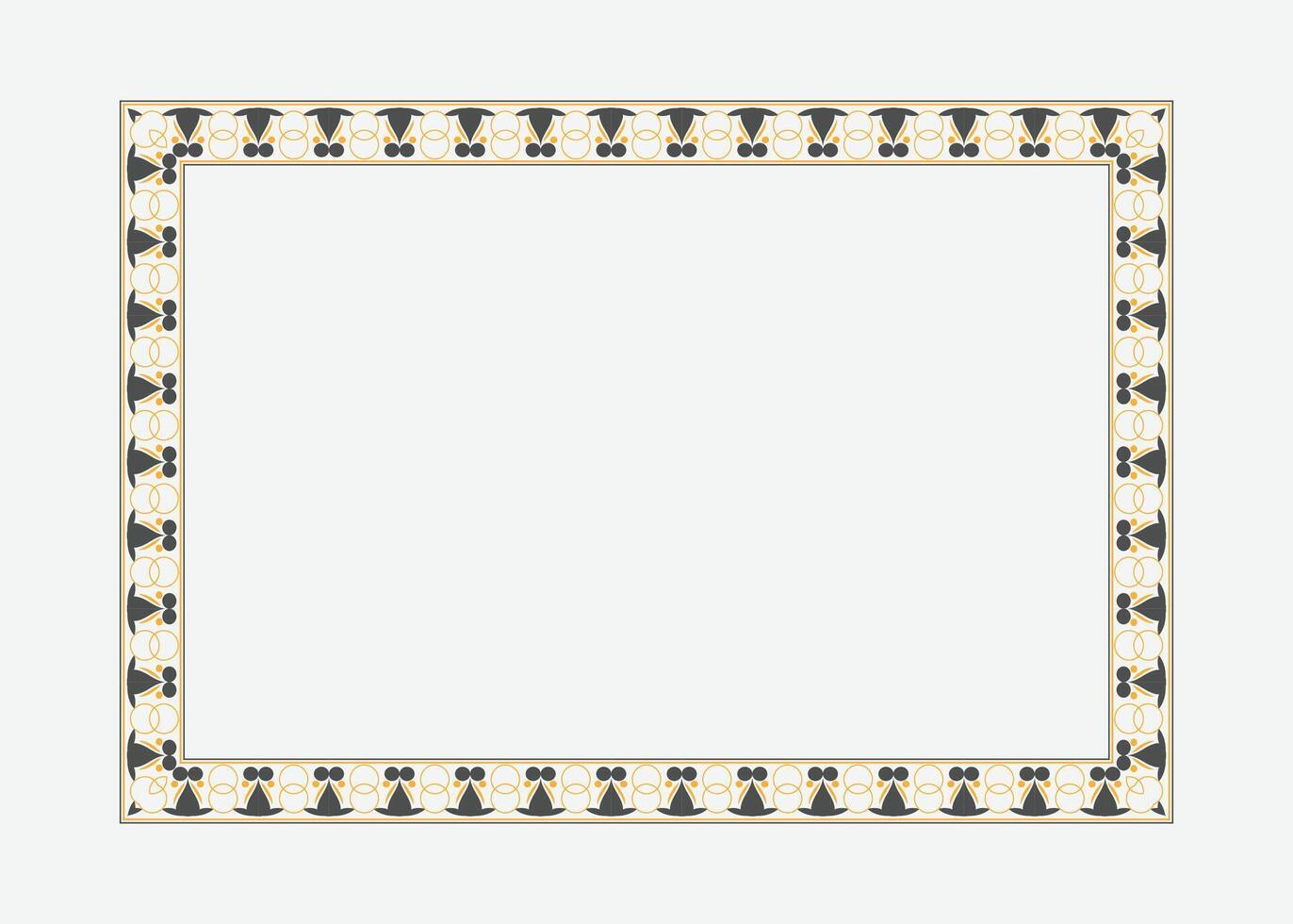 Certificate border design or colorful photo frame design and resume corner vector