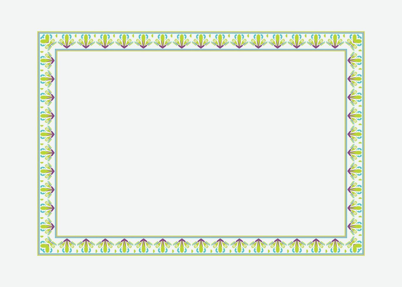 Certificate border design or green color photo frame vector