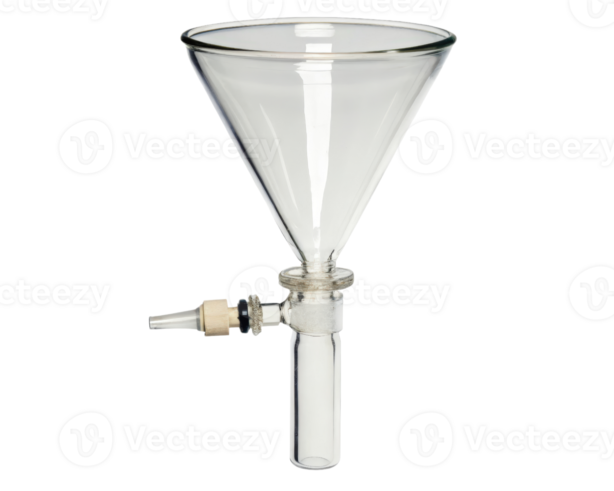 Glass laboratory funnel on a transparent background png