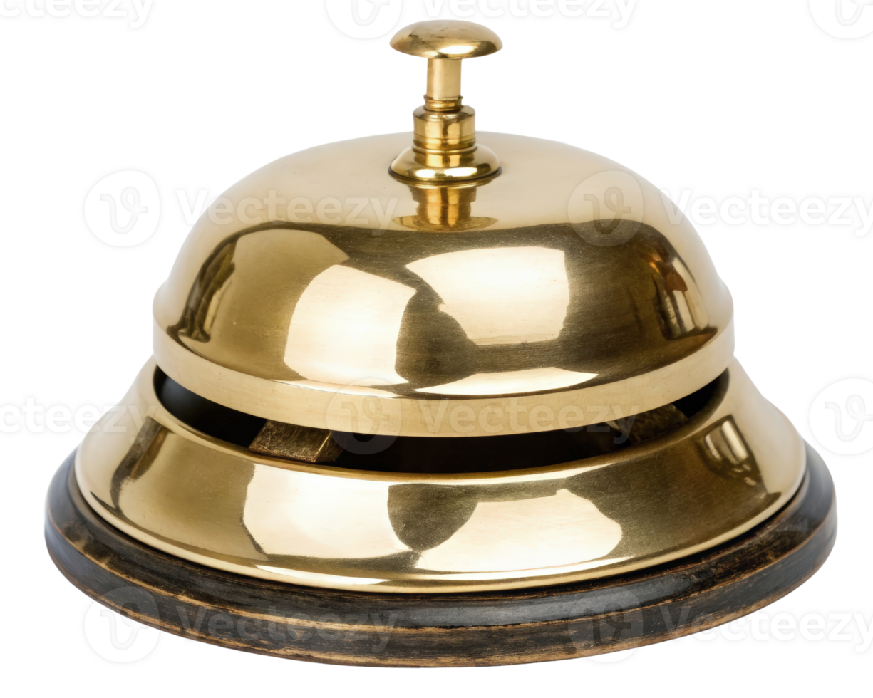 Brass service bell on a transparent background png