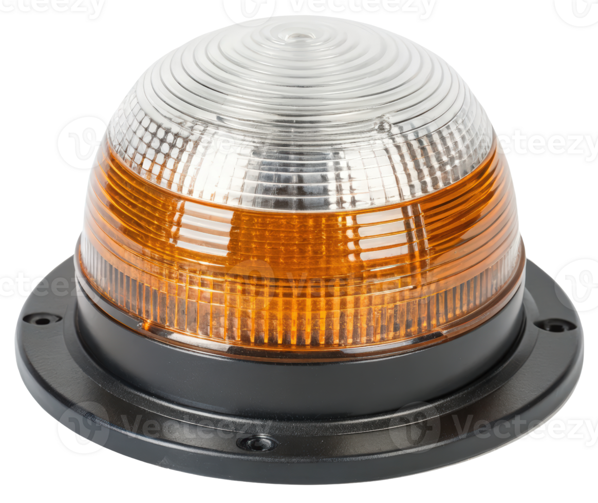 Amber LED dome light on a transparent background png
