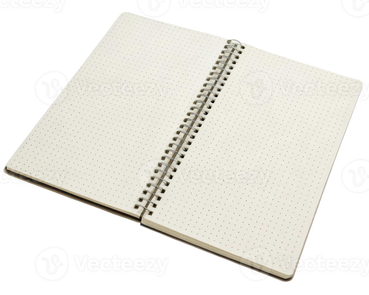 Open dotted notebook on a transparent background png