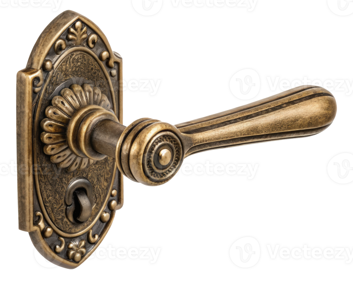 Antique door handle on a transparent background png