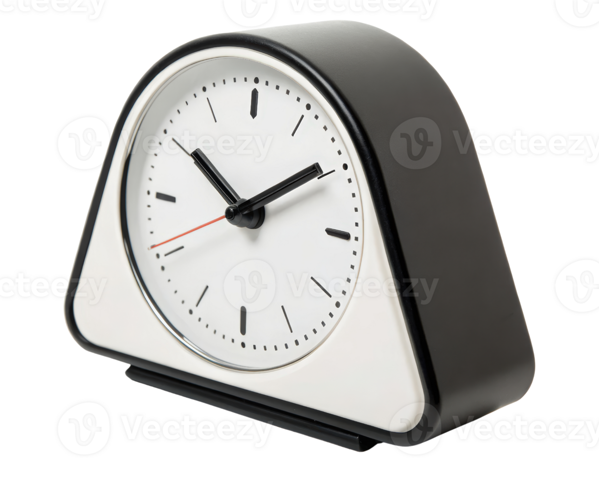Black and white alarm clock on a transparent background png