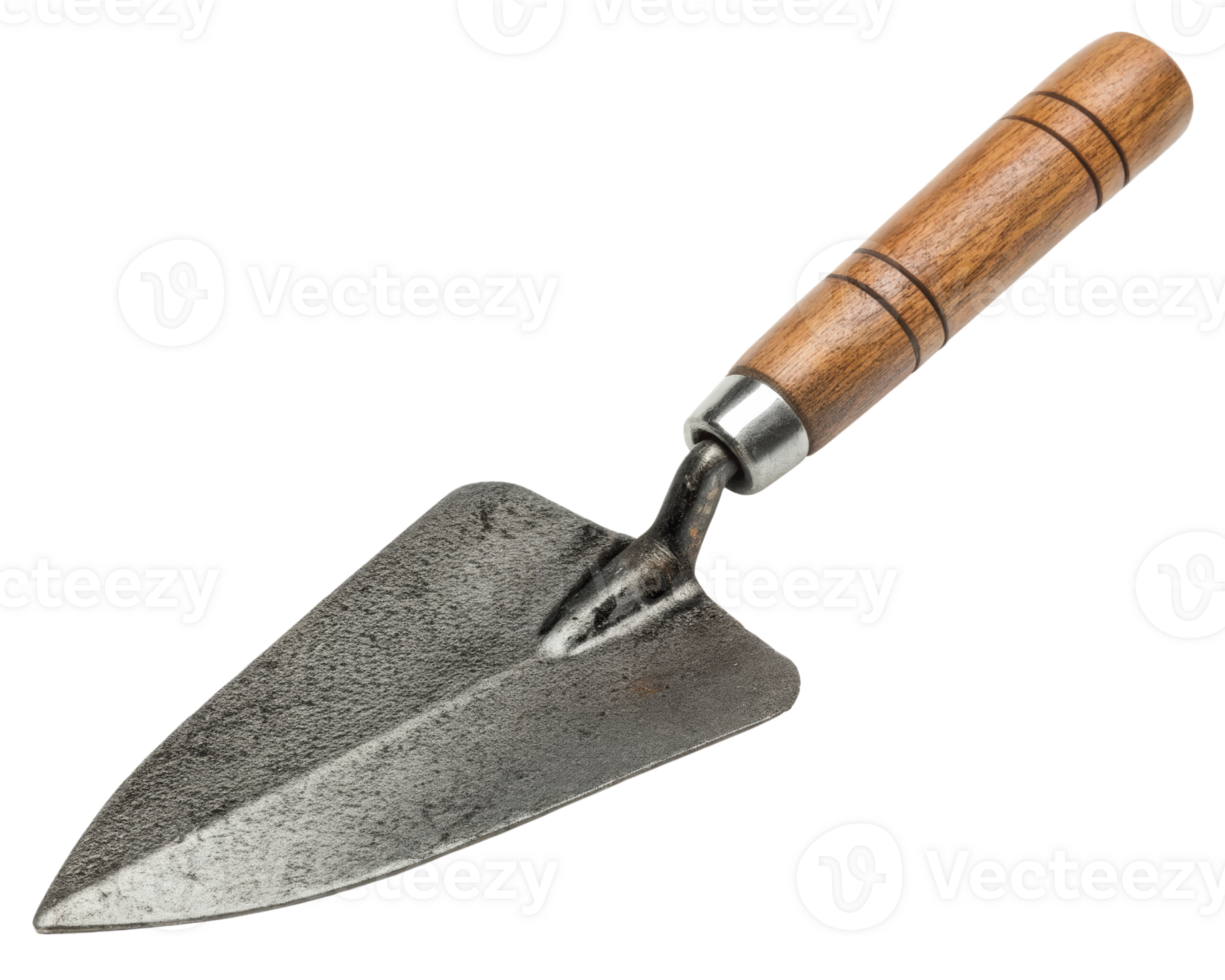 Metal garden trowel on a transparent background png
