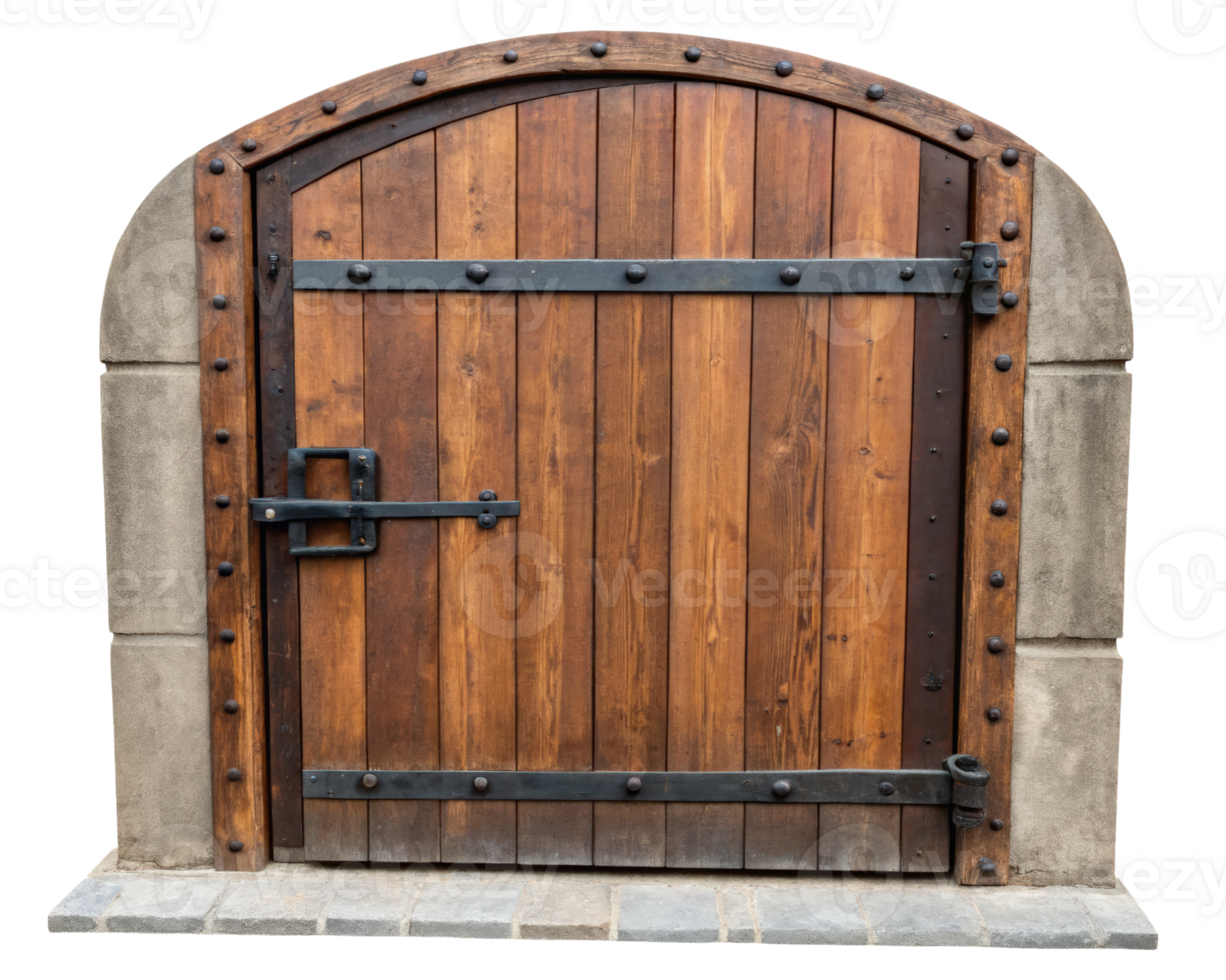 Rustic wooden gate on a transparent background png