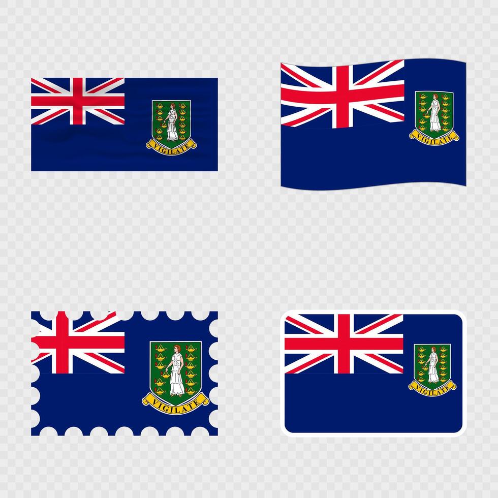British Virgin Islands national flag in four different styles. vector