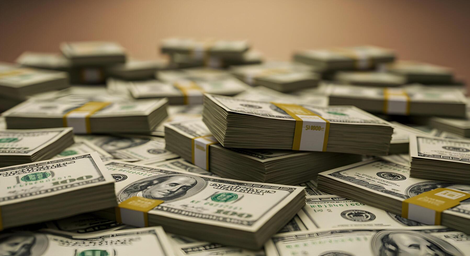 Stacks of One Hundred Dollar Bills Background for Financial Success photo