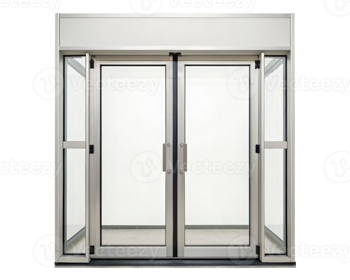 Automatic glass doors on a transparent background png