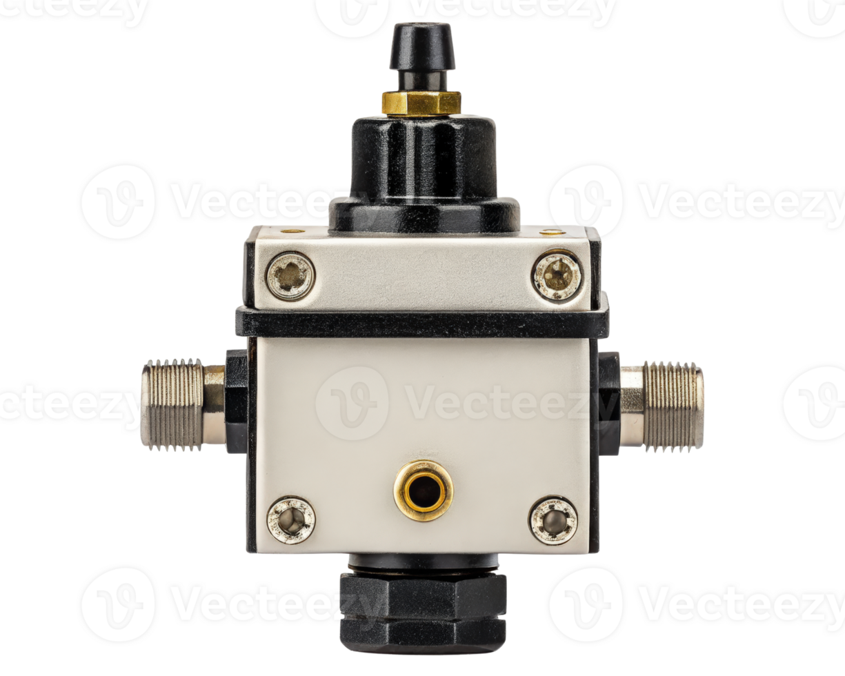 Industrial pressure regulator valve on a transparent background png
