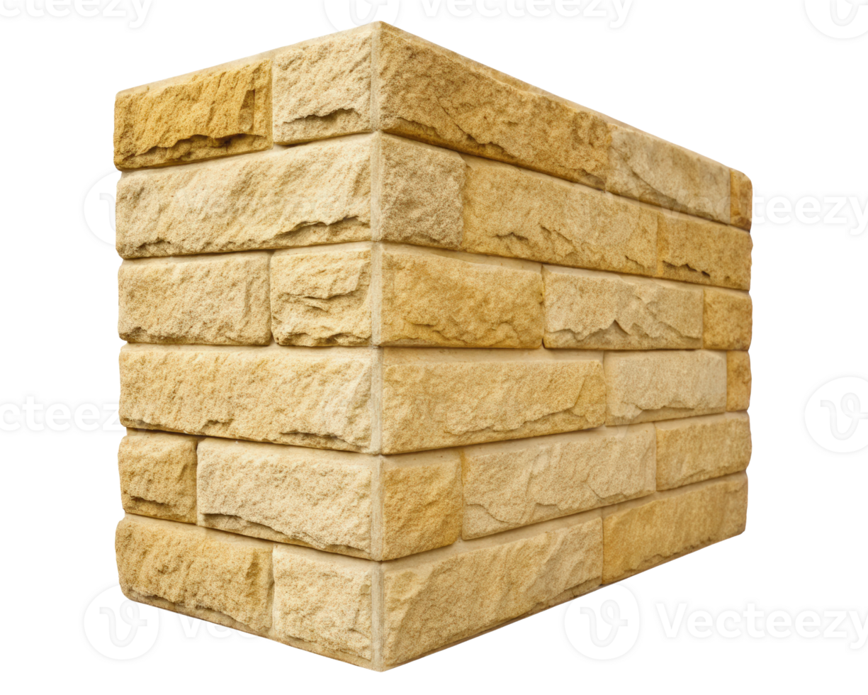 Beige textured stone wall sample on a transparent background png