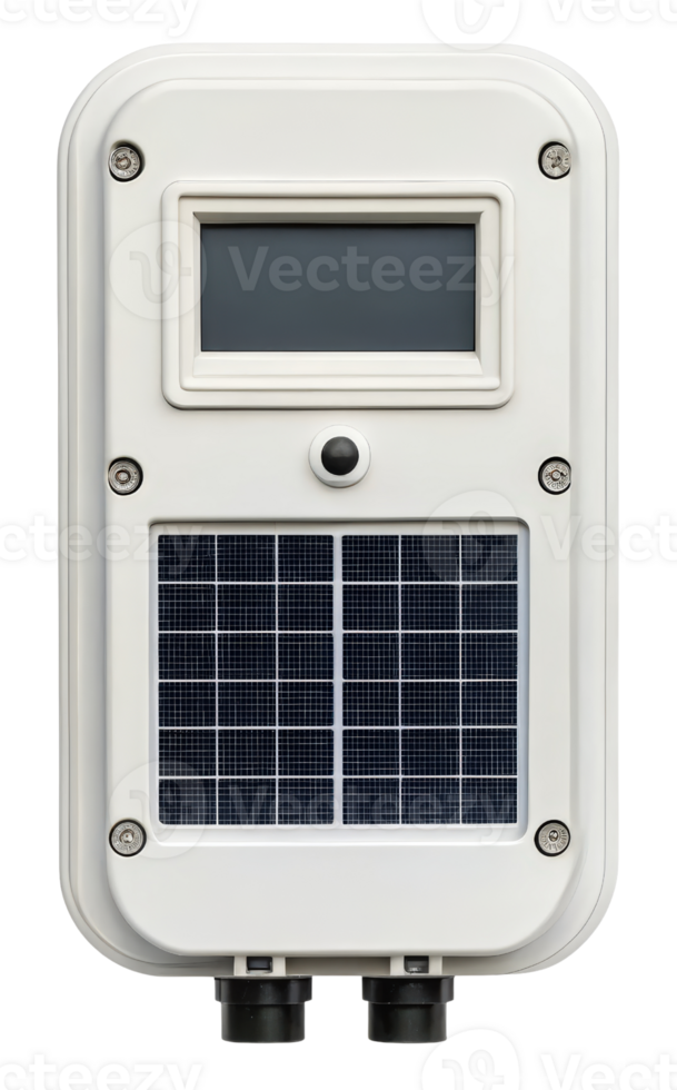 Solar powered monitoring device on a transparent background png