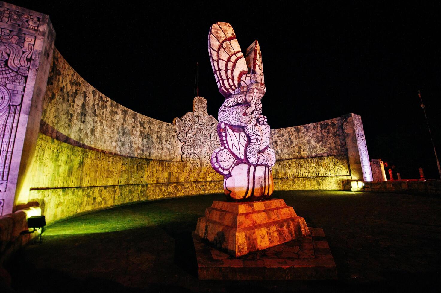 Mexico, Merida - may, 2019 Monument to the Fatherland at night. photo