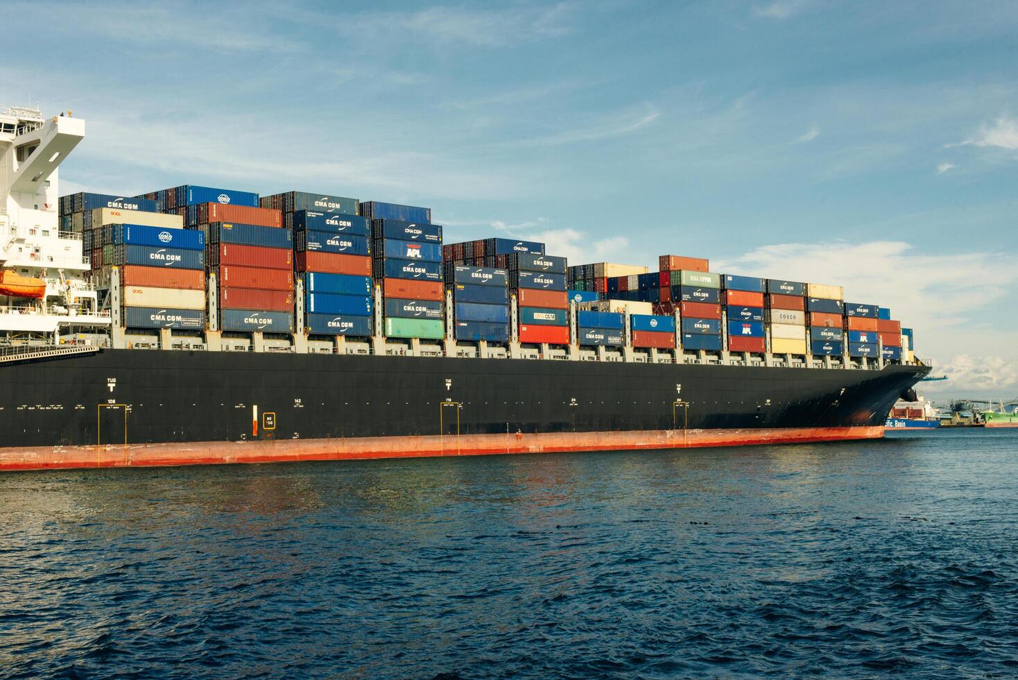 Container Ship on commercial Dock - Port of Vancouver, British Columbia, Canada - sep, 2019. photo