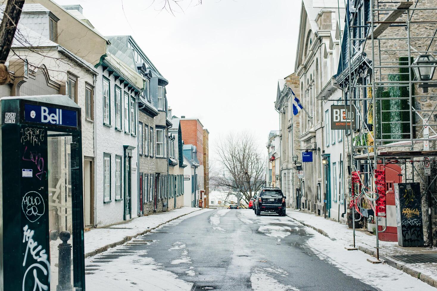 QUEBEC CITY, CANADA - dec, 2019 The ancient architecture of Quebec City, photo