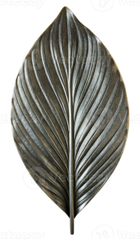 A decorative metal leaf adds artistic flair to interior decor on a transparent background png