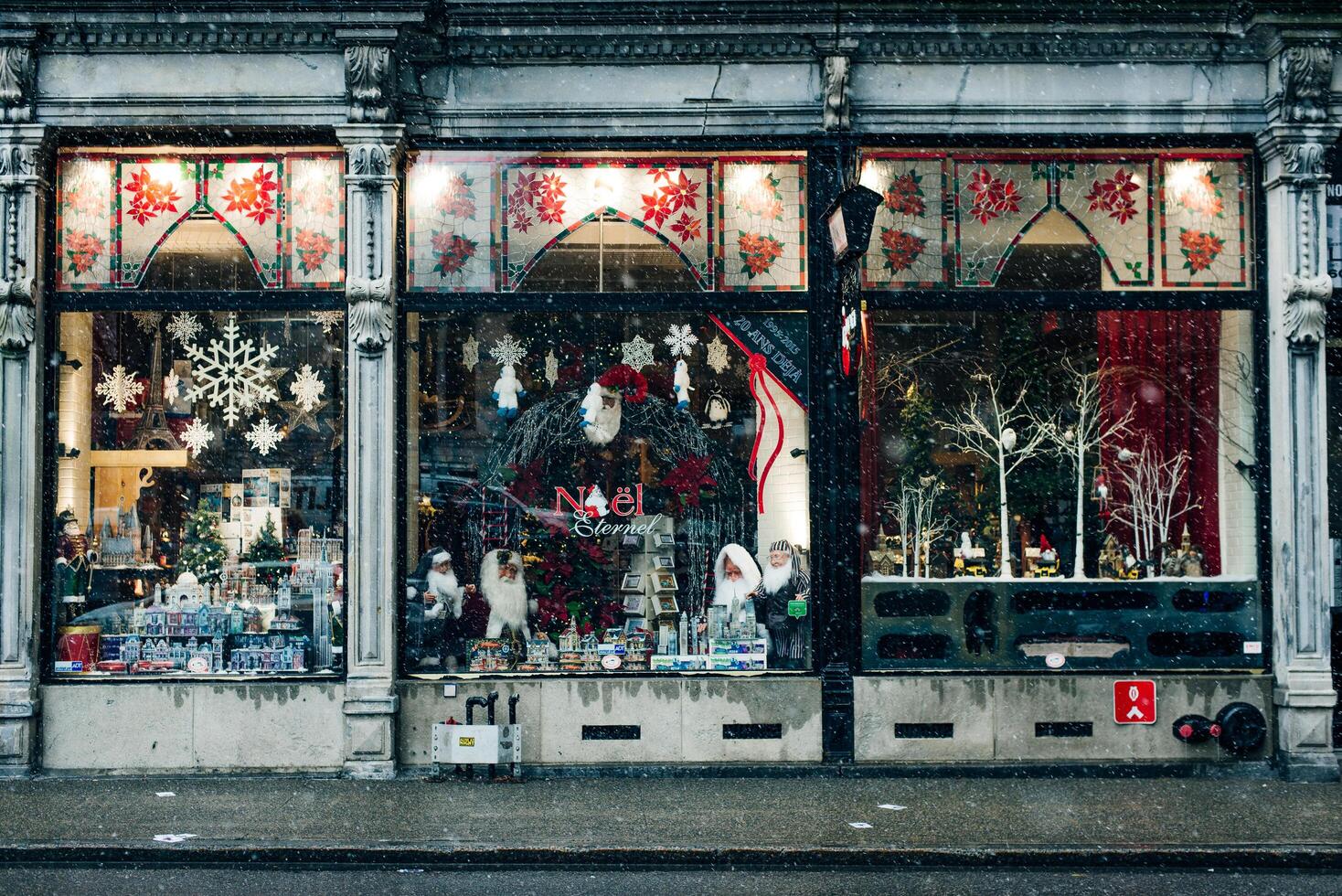Quebec City, Quebec, Canada - dec, 2019 christmas shop window.., photo