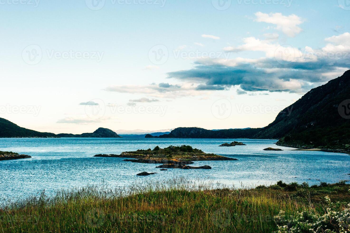 Beautiful mountain with snow of Ushuaia, province of Tierra del Fuego, Argentina, photo
