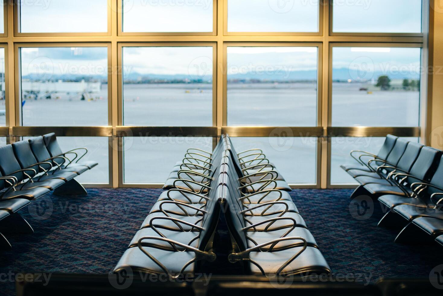 Aeroport Waiting Area with Control Tower in the background., photo