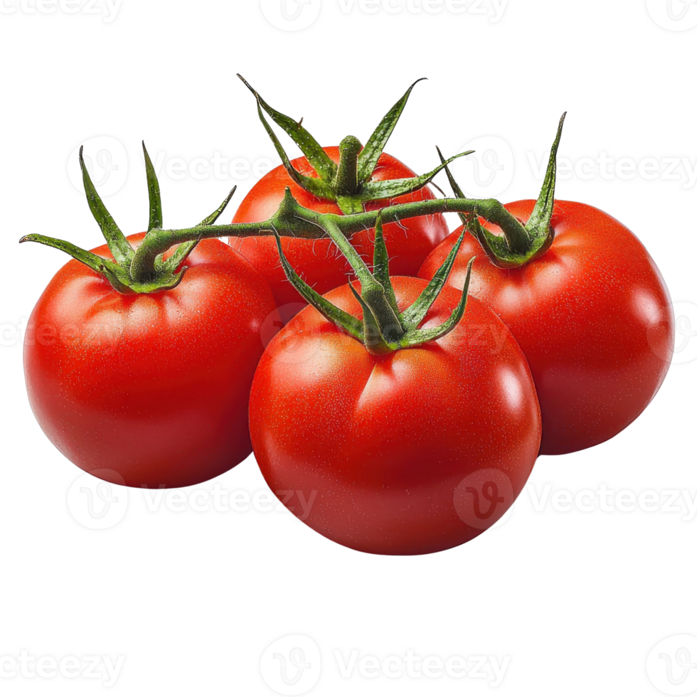 Red Tomatoes on the Vine Isolated on Transparent png