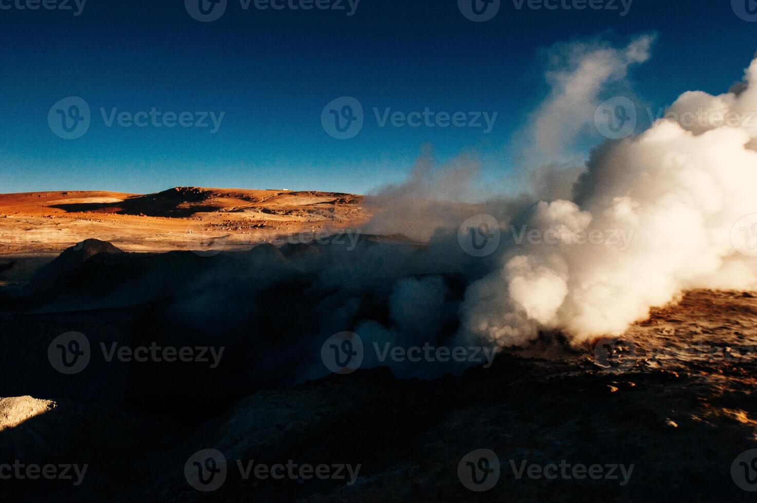 Geyser Sol de Manana in Eduardo Avaroa National Reserve - Altiplano, Bolivia, South America. photo