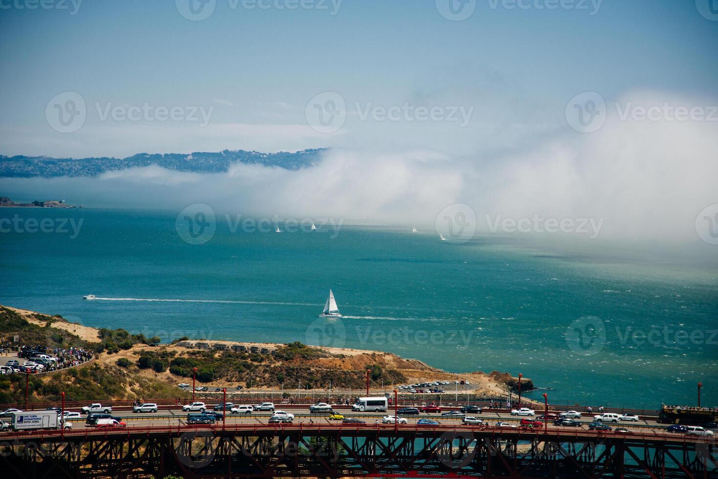 San Francisco, California - june, 2019 A panoramic view from the Golden Gate Bridge, photo