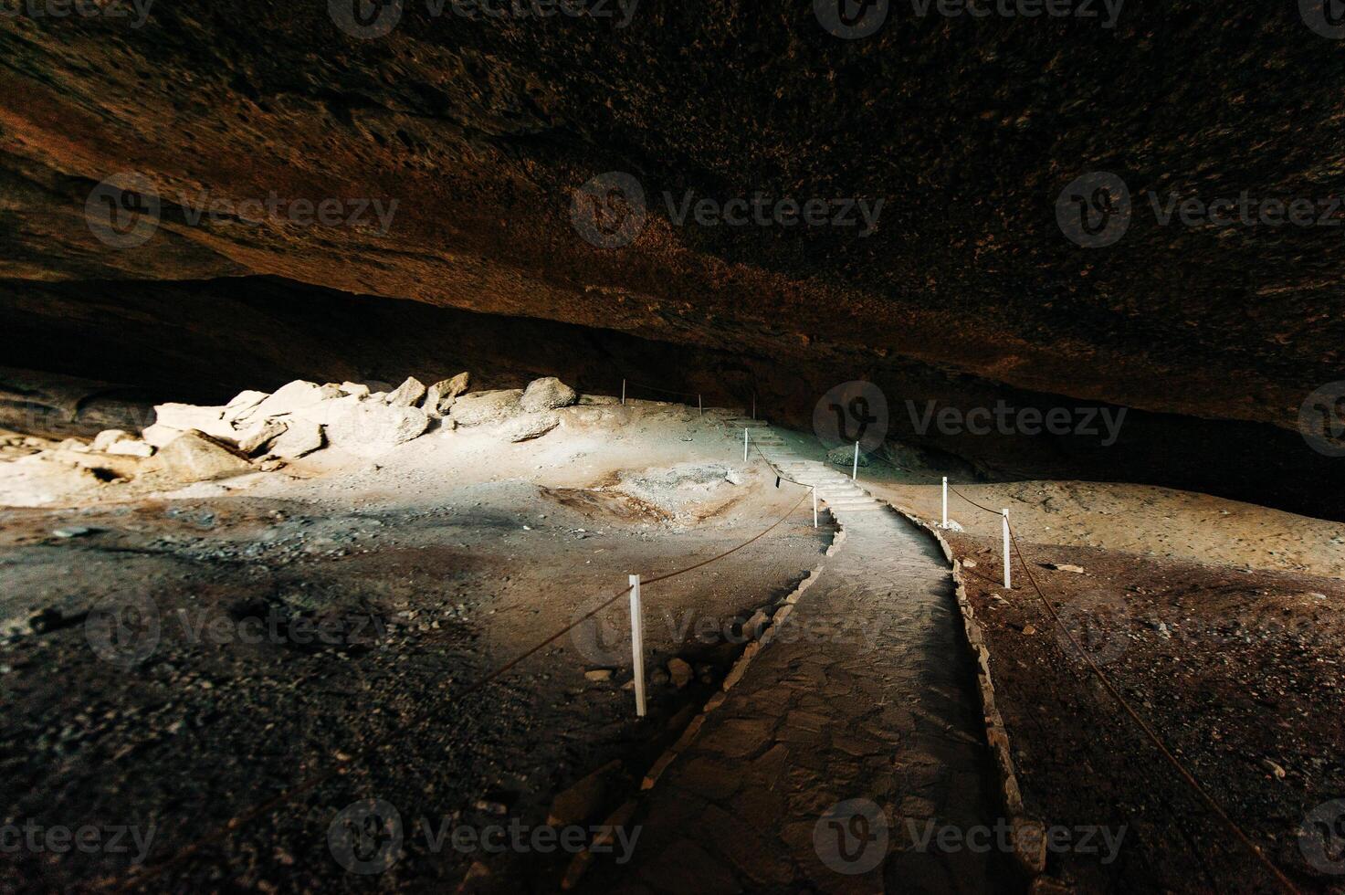 Milodon cave in Torres del Paine national park, Chile. photo