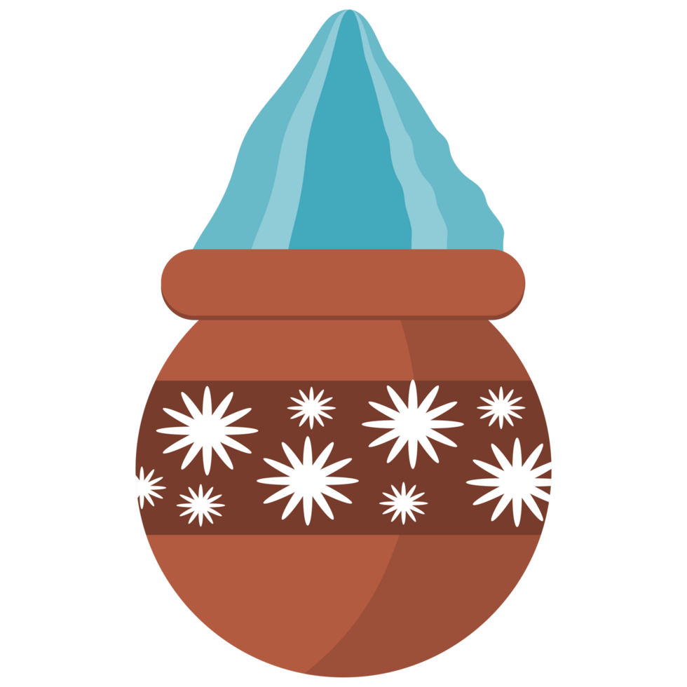 Handcrafted Pots Filled with Holi Colors png