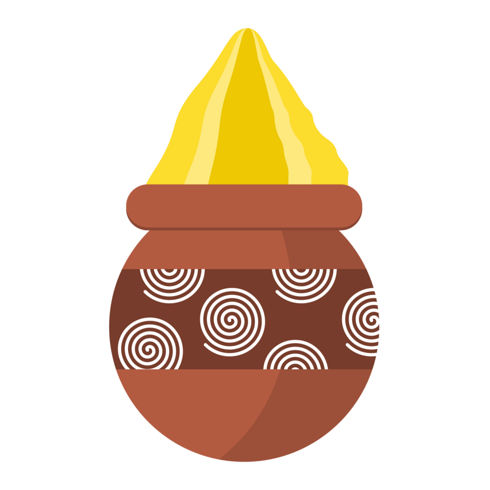 Festive Holi Colors Arranged in Pots png