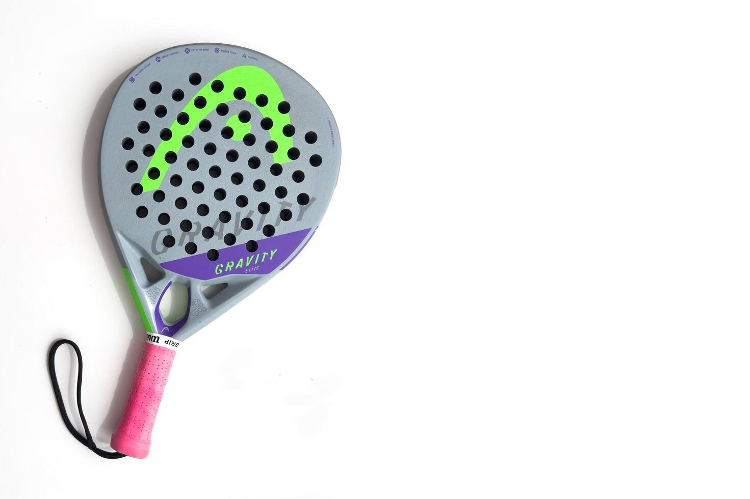 Kyiv, Ukraine, June 26, 2024. Padel racket head on a white background photo