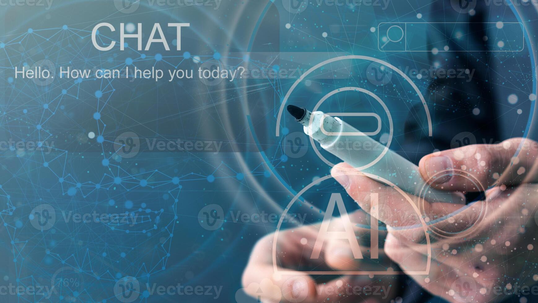 digital chatbot are assistant conversation for provide access to data growth of business in online network. The concept of online support and setting up operational support photo