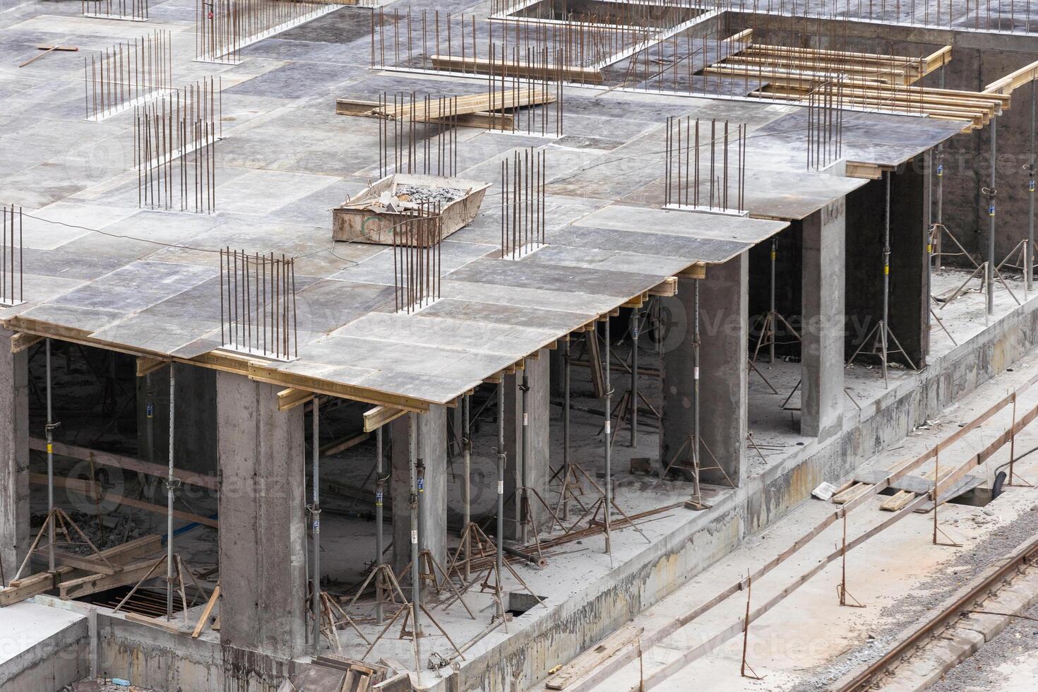 Construction Crane at Building Site - Concept of Modern Construction photo