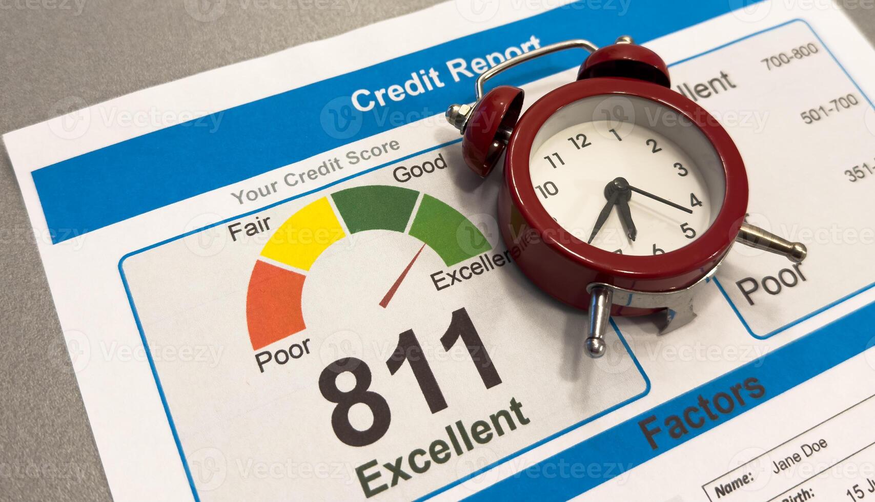 Business Charts and Graphs on screen with CREDIT SCORE title photo