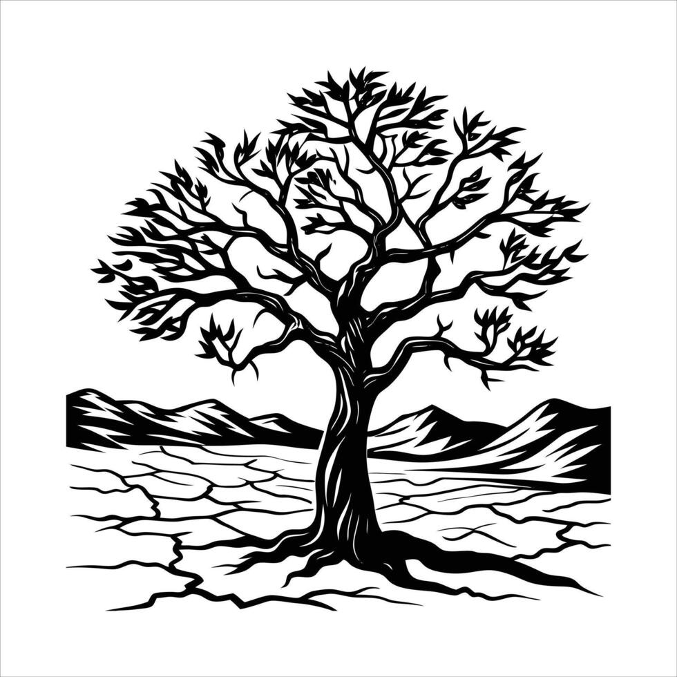 Lonely Tree Desert vector
