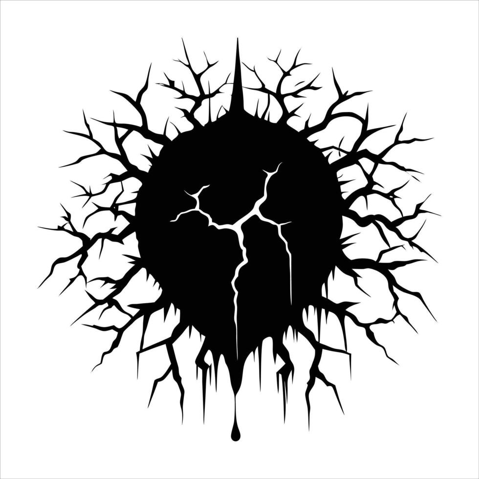 Ground cracks hole shape element vector