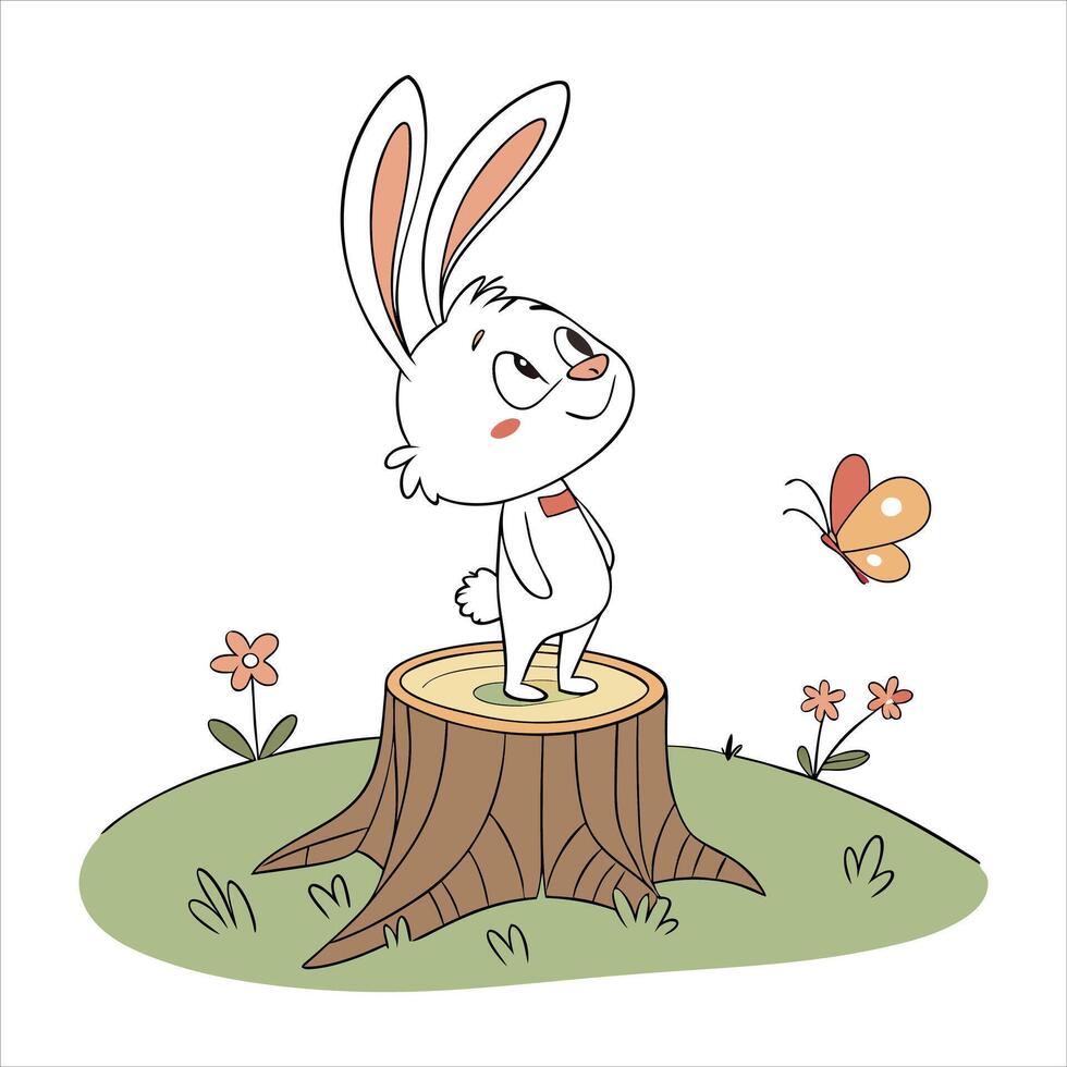 Cute Bunny Posing vector