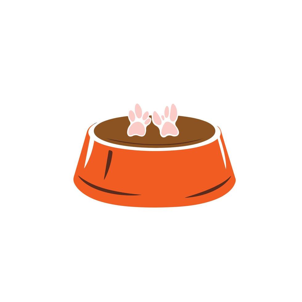 Dog Food Bowl Icon A Simple and Modern Pet Feeding Symbol vector
