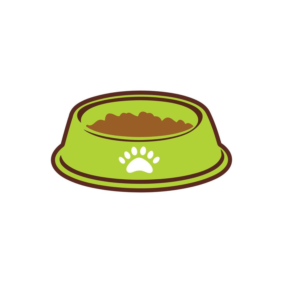 Minimalist Dog Food Bowl Icon vector