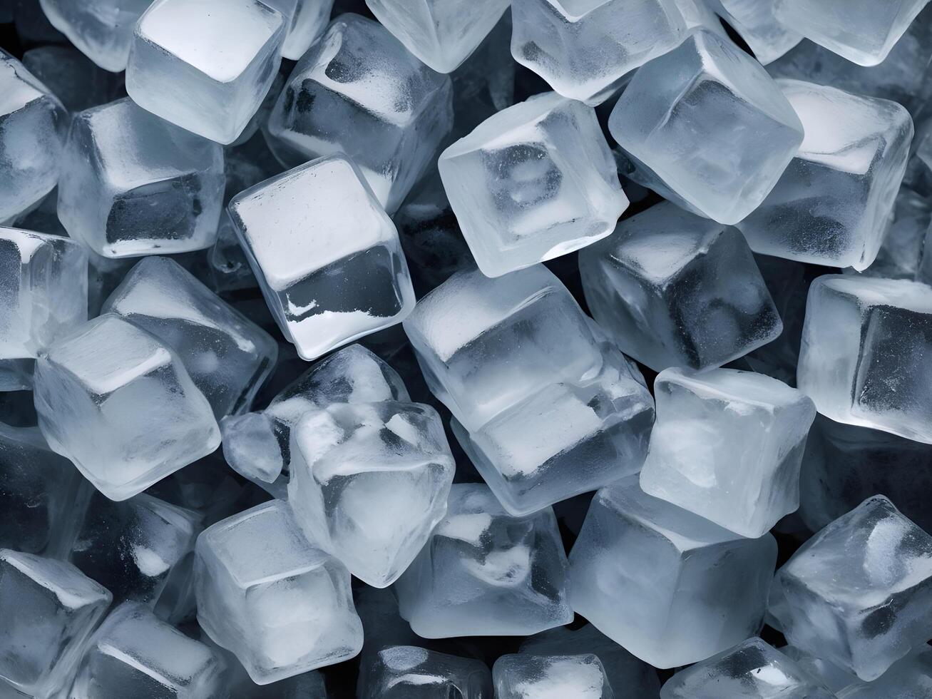 A high-resolution shot of crushed ice cubes, showing off their sharp and uneven contours. photo